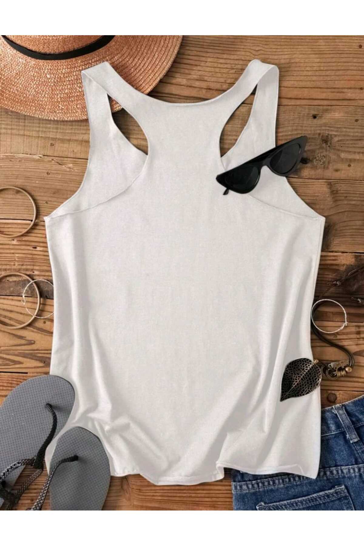 Kadın Yüzücü Atlet Tshirt Düz Baskısız Yeni Sezon