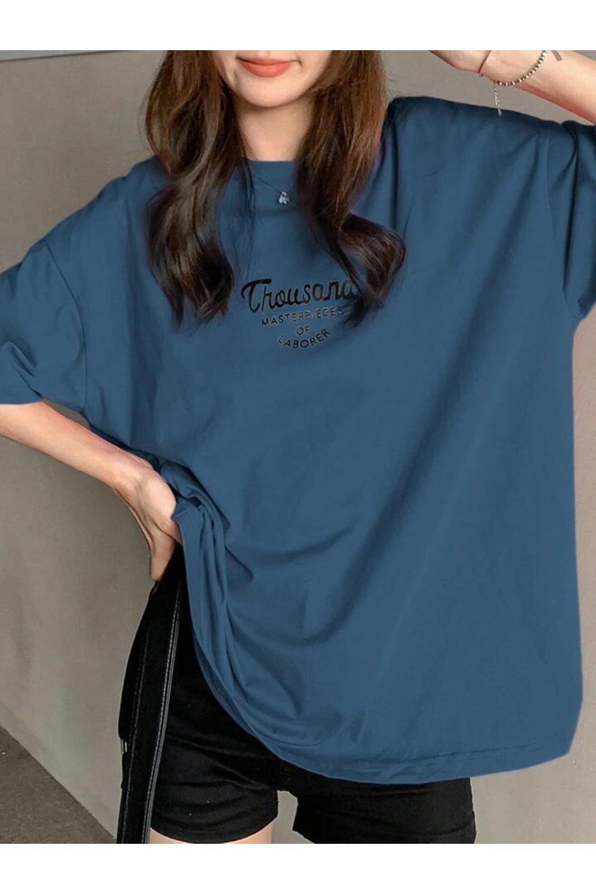 Thousand Baskılı Pamuklu Kısa Kol (Oversize) Tshirt