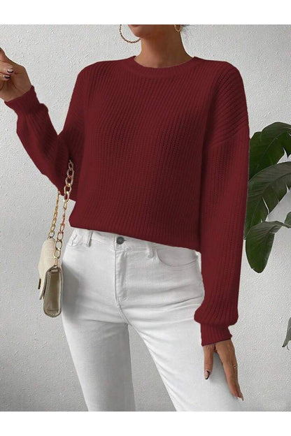 TRİKO Örme Oversize Bisiklet Yaka Kazak BTK