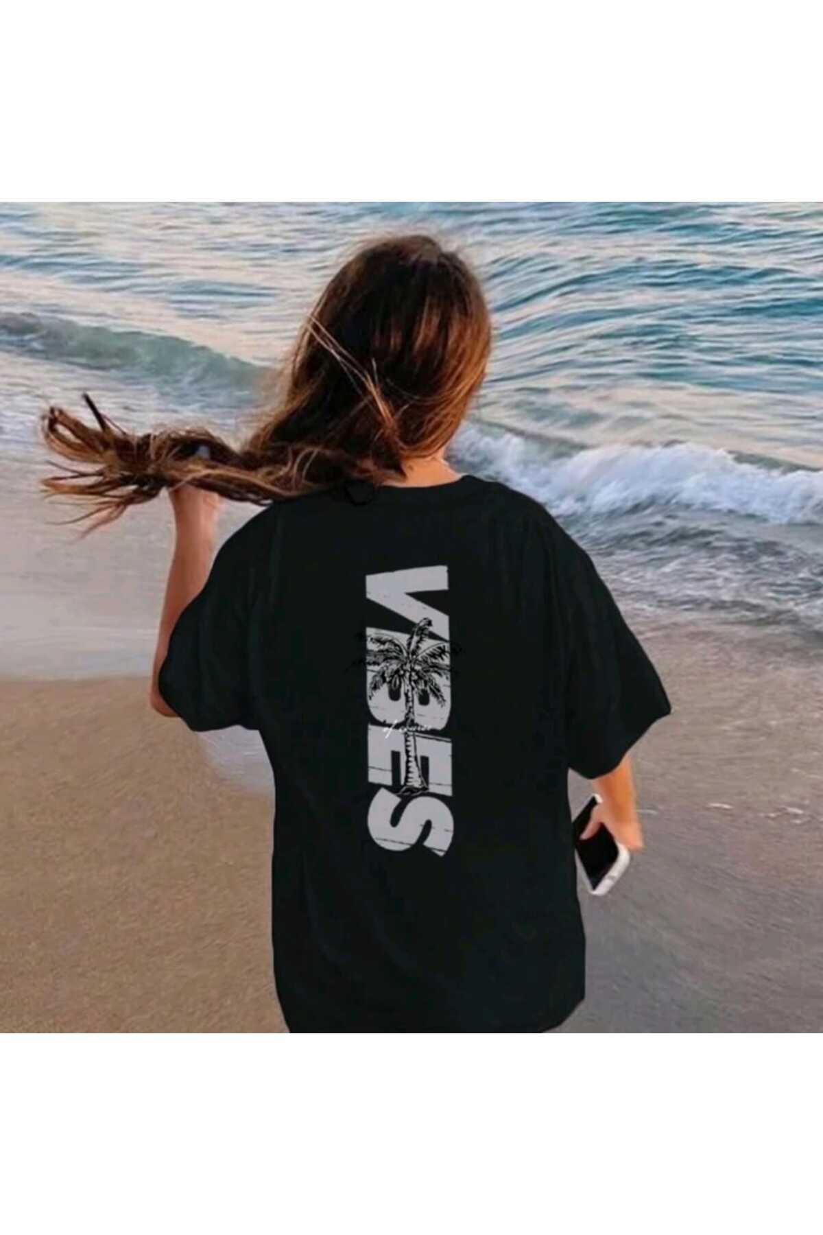 YAZ Koleksiyonu SIRT BASKILI Kadın Tshirt