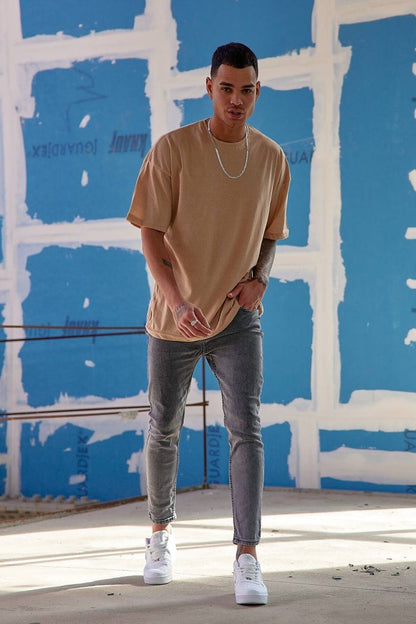Oversize Düz Baskısız Spor Tshirt