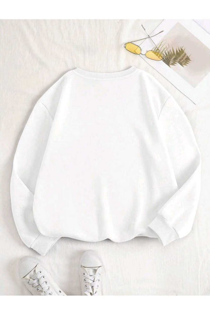 GRATITUDE OVERFLOW Baskılı Bisiklet Yaka Pamuklu Unisex Sweatshirt
