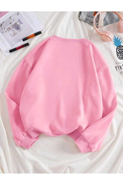 MOMENT Baskılı Bisiklet Yaka Sweatshirt Serisi