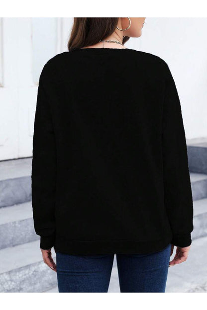 Siyah Karışık Bisiklet Yaka Sweatshirt Koleksiyonu