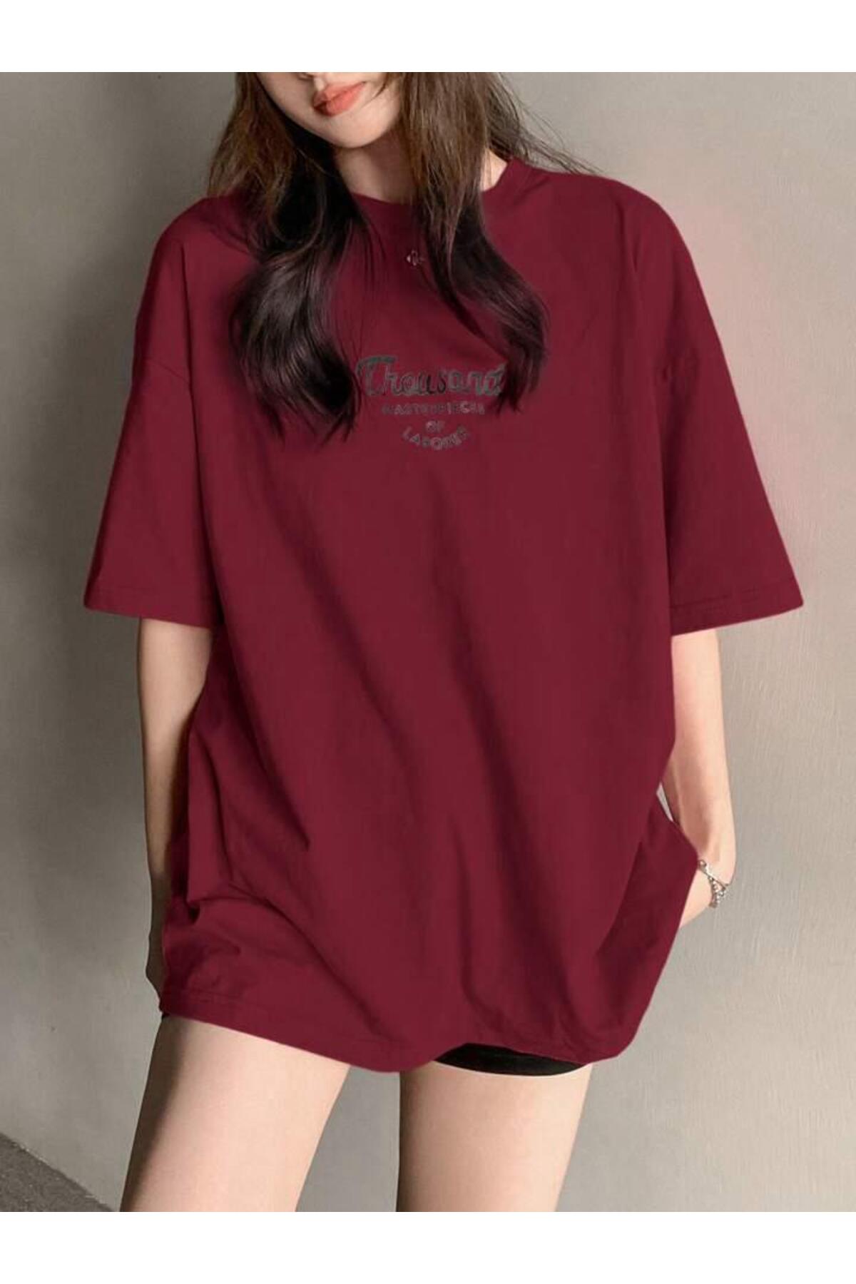 Thousand Baskılı Pamuklu Kısa Kol (Oversize) Tshirt
