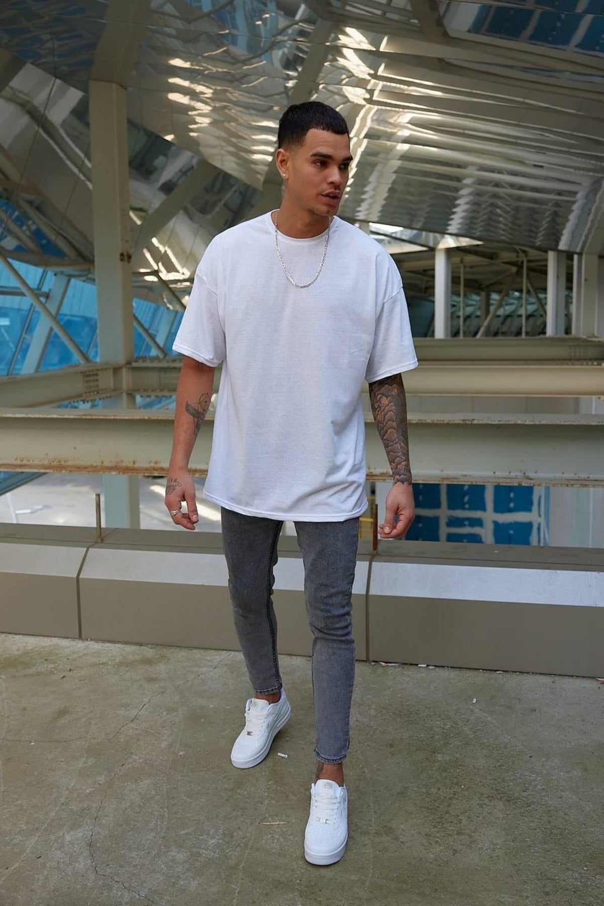 Oversize Düz Baskısız Spor Tshirt