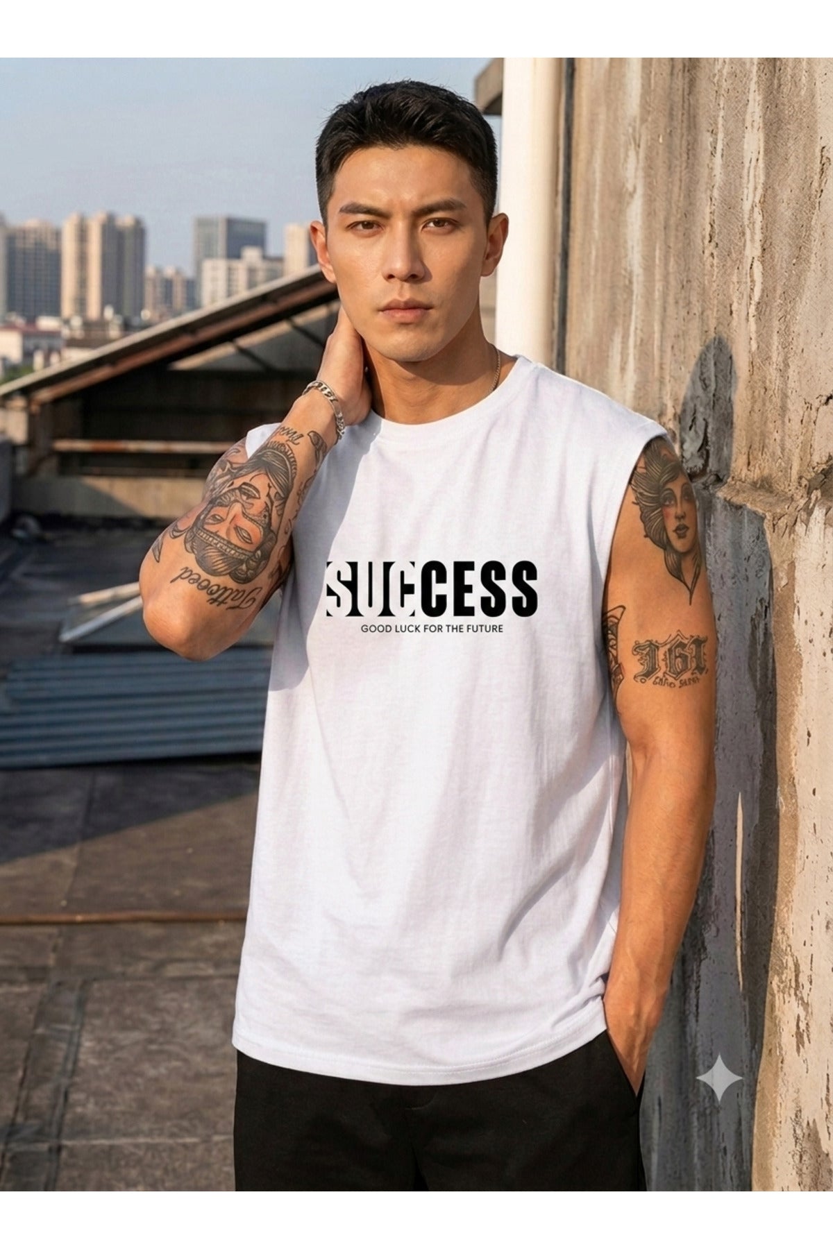 SUCCESS Erkek Sıfır Kol %100 Pamuk Penye
