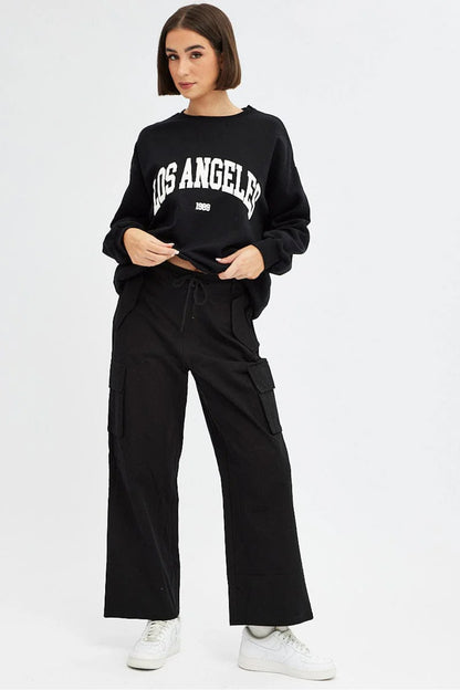 LOS 1989 Baskılı Regular Kadın Bisiklet Yaka Sweatshirt