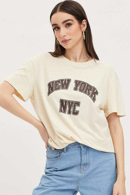 NYC Baskılı Unisex Kısa Kol (Oversize) Tshirt