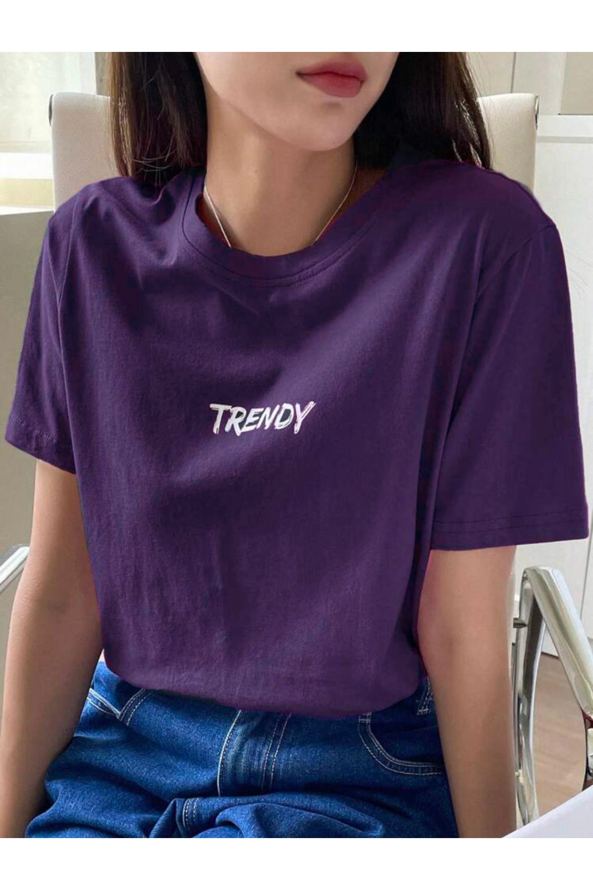 TRENDY Baskılı Oversize Geniş Kalıp Pamuklu T-shirt Unisex
