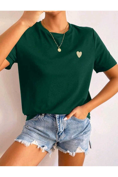 Kalp Baskılı Kadın Tshirt