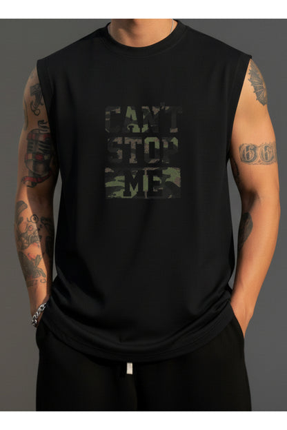 Erkek Sıfır Kol MİX Baskılı T-Shirt