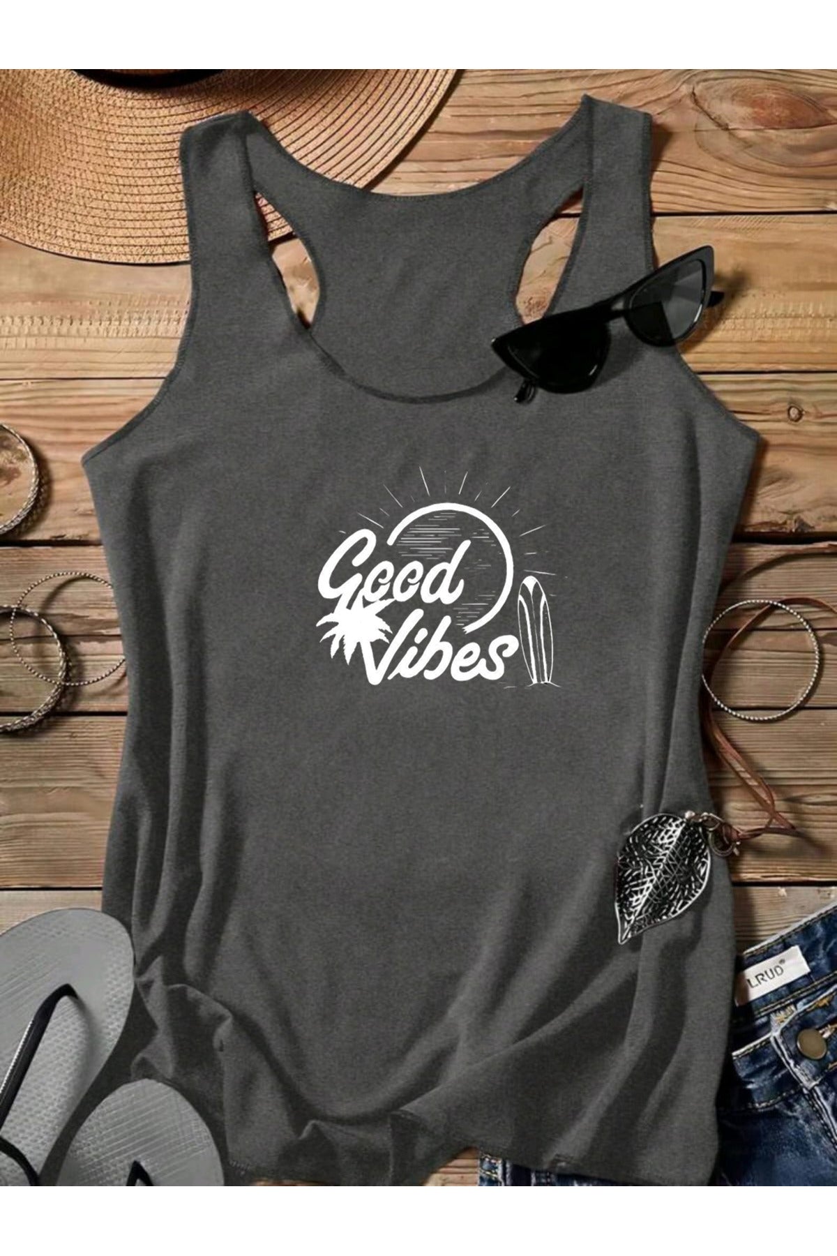 GOOD VIBES Yüzücü Kadın Atlet Tshirt