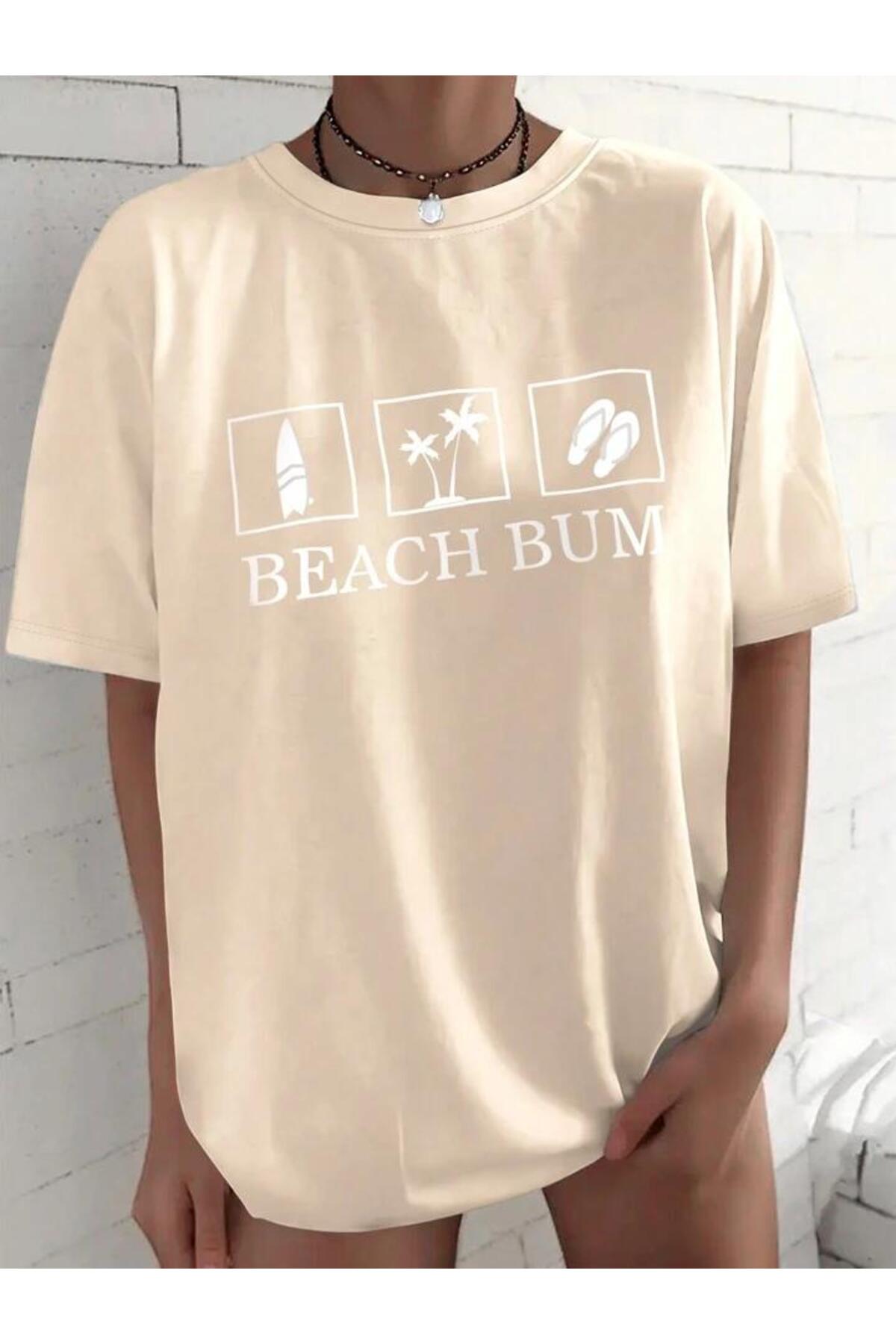 BEACH BUM Pamuklu Kısa Kol (Oversize) Tshirt