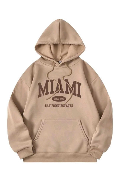 Miami Baskılı Oversize Spor Sweatshirt