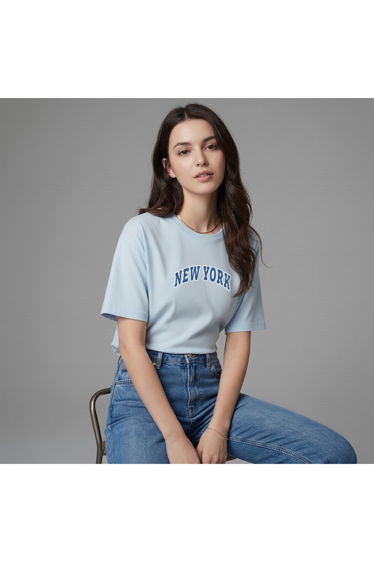 New York Kadın Pamuklu Regular Kalıp Tshirt