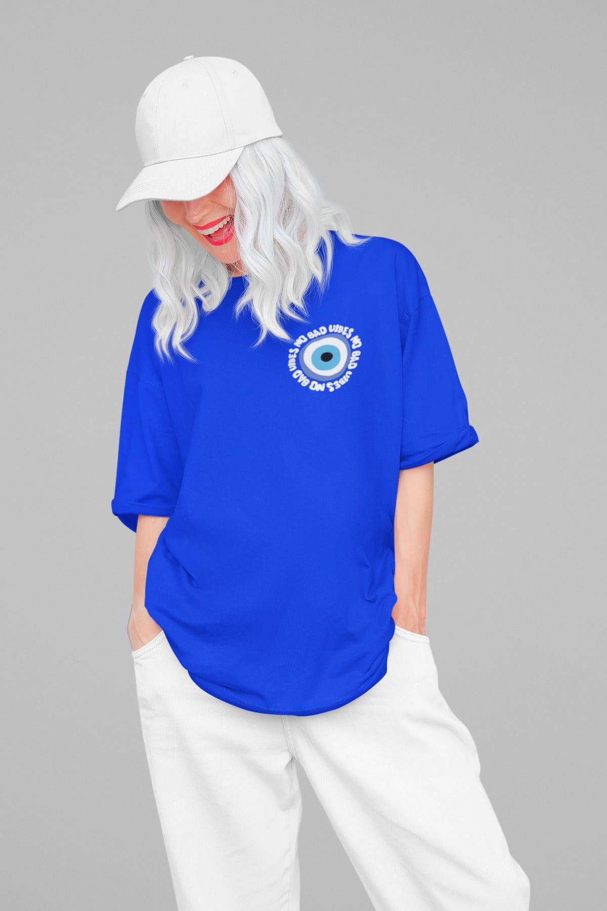 No Bad VIBES Oversize Geniş Kalıp Pamuklu T-shirt Unisex