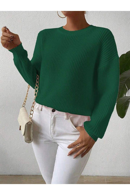 TRİKO Örme Oversize Bisiklet Yaka Kazak BTK