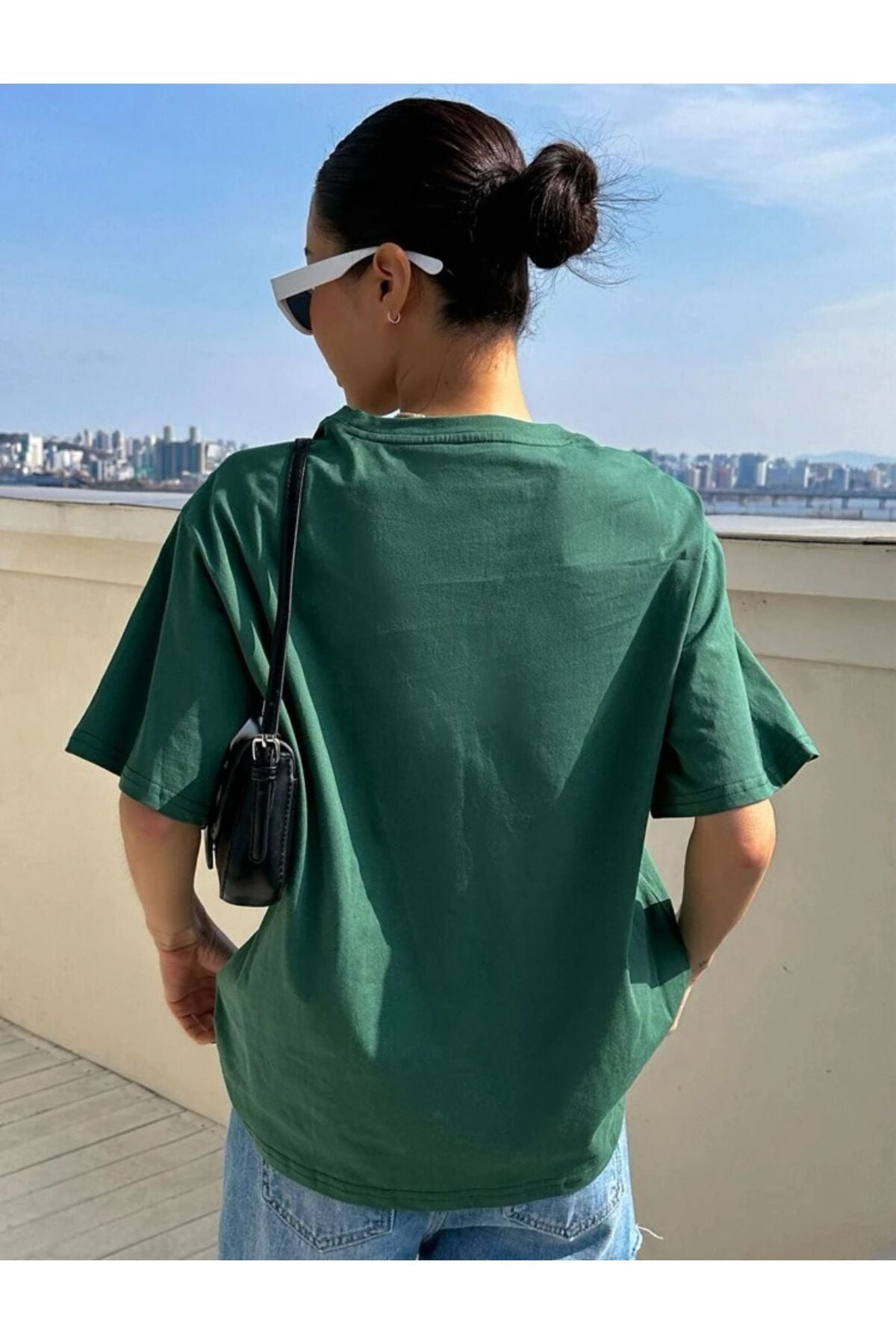 CLARITY Baskılı Oversize Pamuklu Tshirt