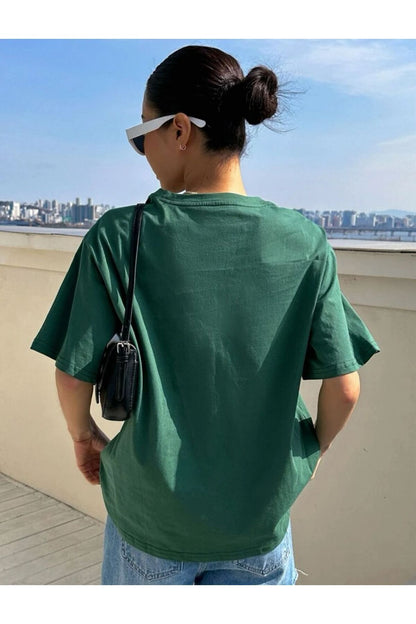 CLARITY Baskılı Oversize Pamuklu Tshirt