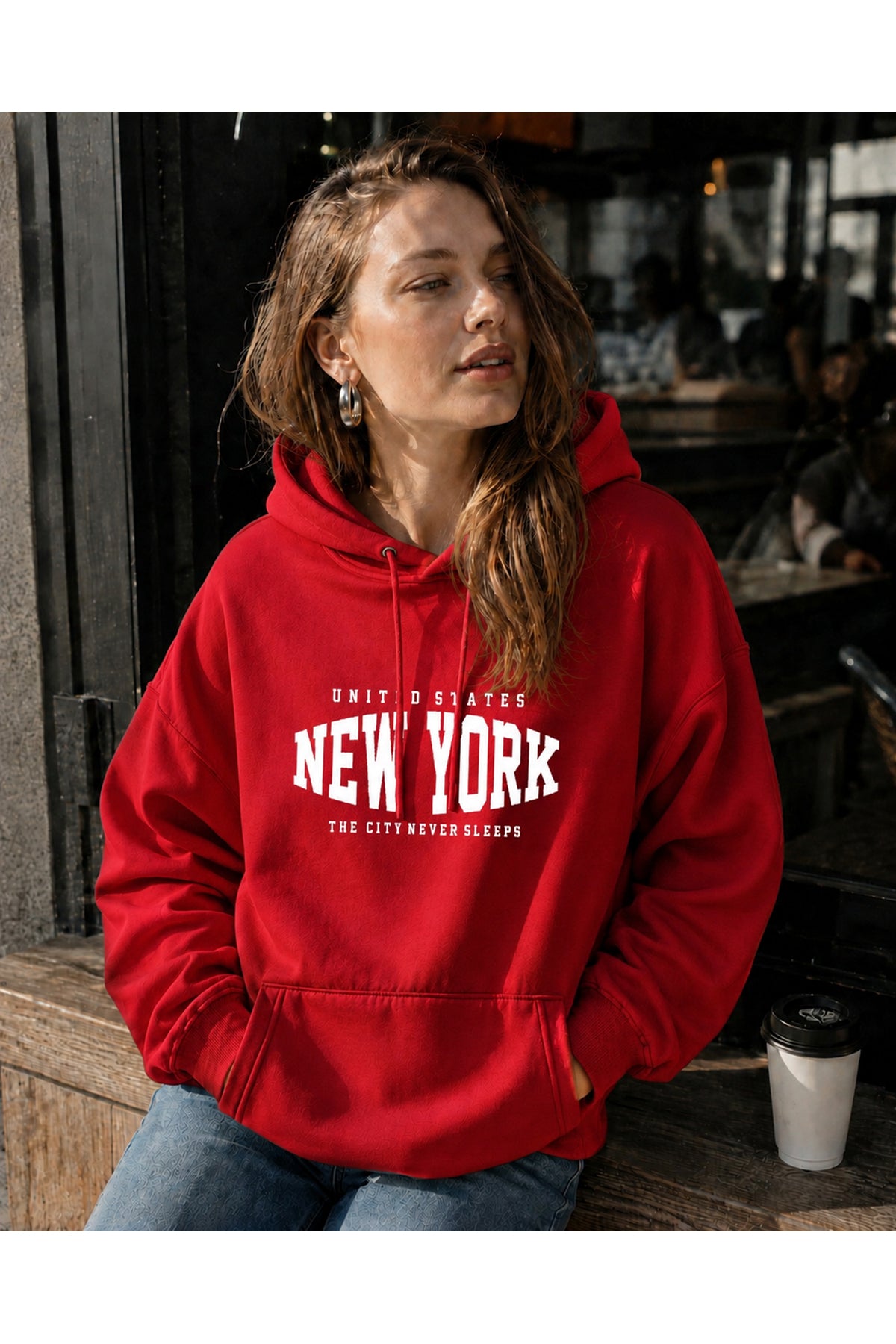 NEW YORK The City Never Sleeps (Kapşonlu 3 İplik Sweatshirt) Unisex