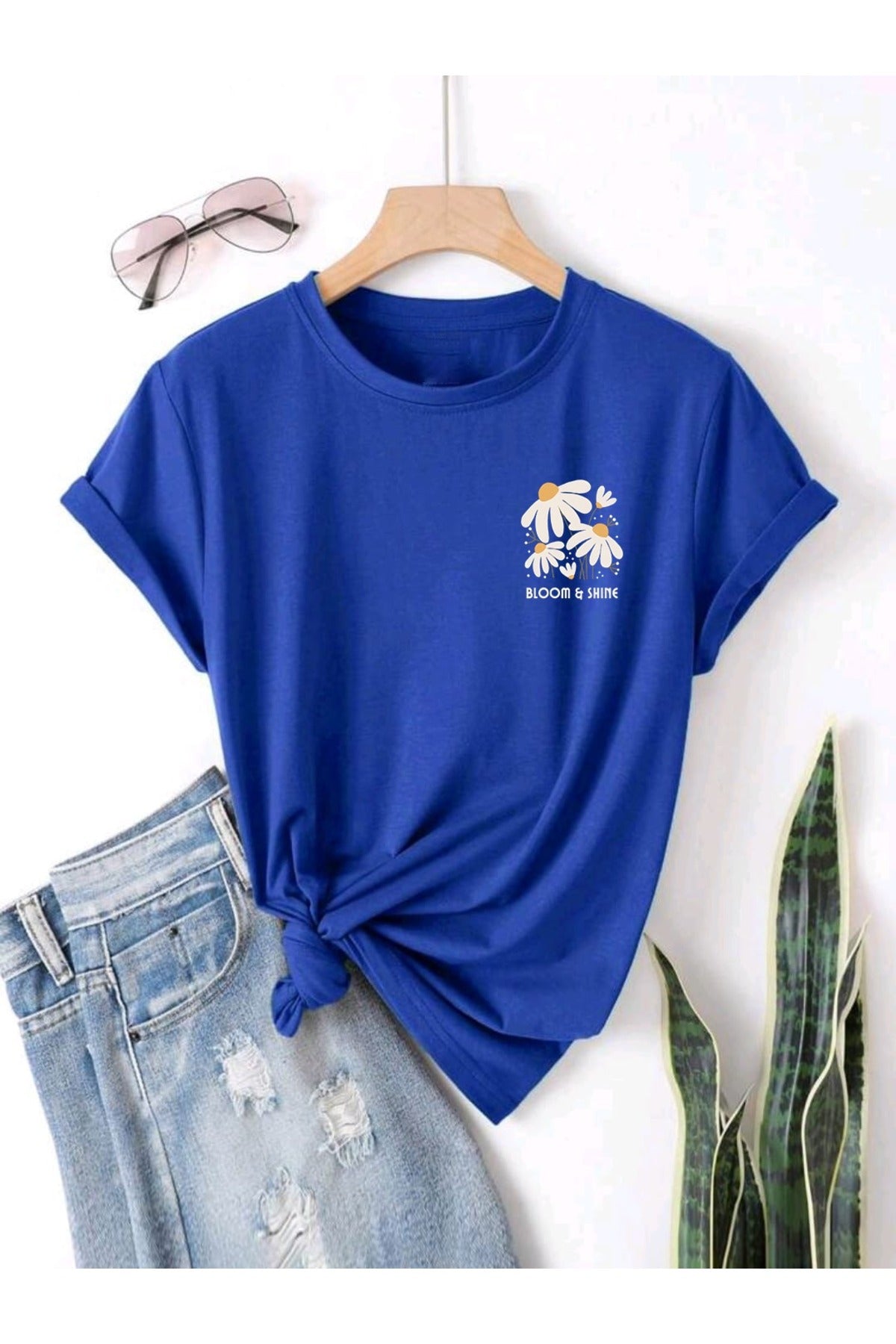 BLOOM SHINE Baskılı UNISEX YAZLIK Pamuklu Kısa Kol Tshirt