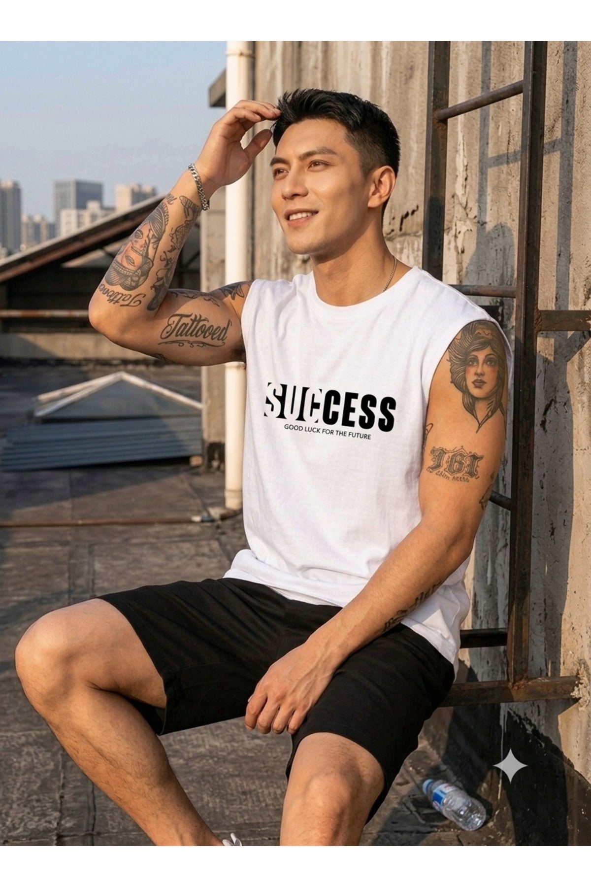 SUCCESS Erkek Sıfır Kol %100 Pamuk Penye
