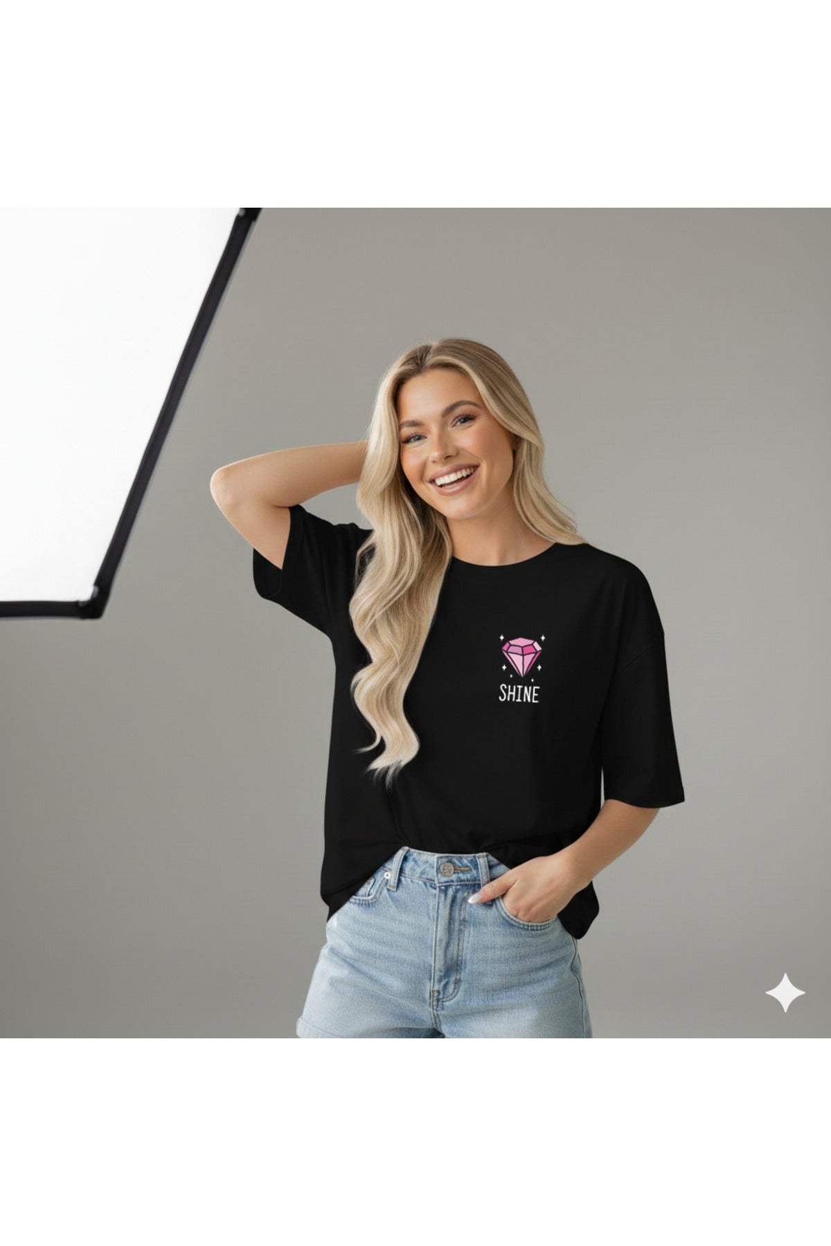 ELMAS SHINE Baskılı Kadın Tshirt