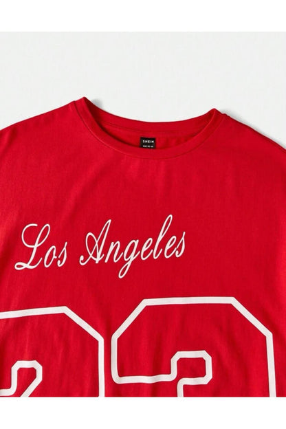 Los Angeles 23 Baskılı Unisex ( Geniş Kalıp ) Oversize T-SHİRT