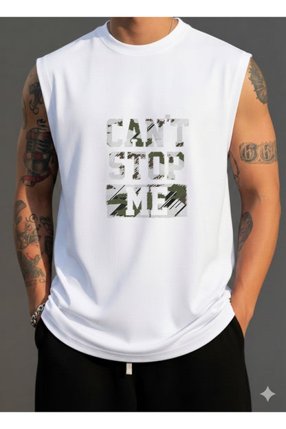 CAN'T STOP ME Baskılı Erkek Kolsuz Tshirt