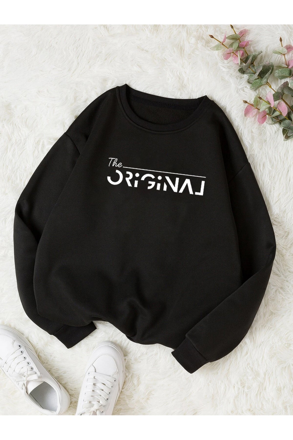 The Original Baskılı Bisiklet Yaka OVERSIZE Sweatshirt