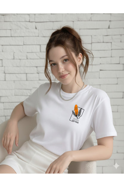 Venus Baskılı Kadın Pamuklu Bisiklet Yaka Tshirt