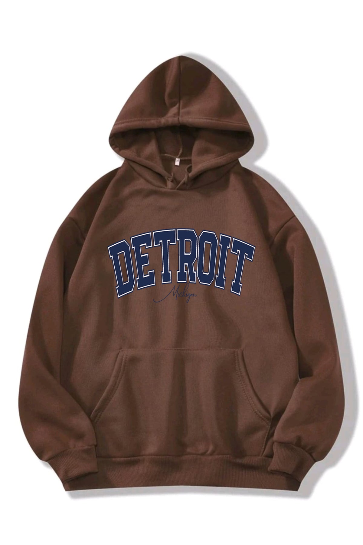 Detroıt Baskılı Oversize Hoodie Kapşonlu Sweatshirt