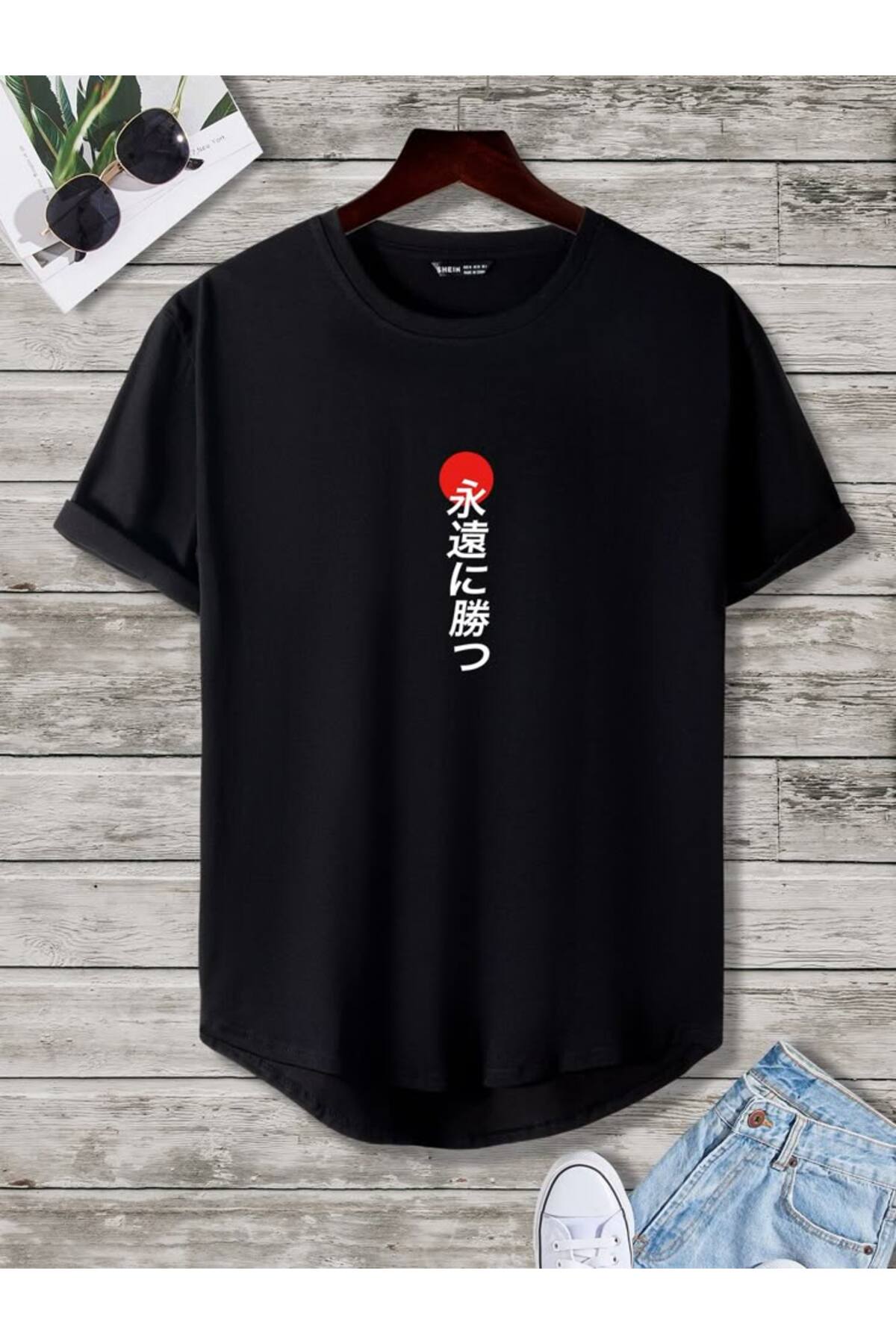 Oval Etek Pamuklu Yazlık Unisex Tshirt Karışık Baskılı