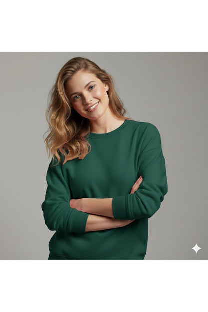 Basic Bisiklet Yaka Kadın Sweatshirt