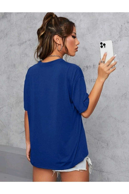 Come True New York Baskılı Oversize Spor Bisiklet Yaka Pamuklu Tshirt