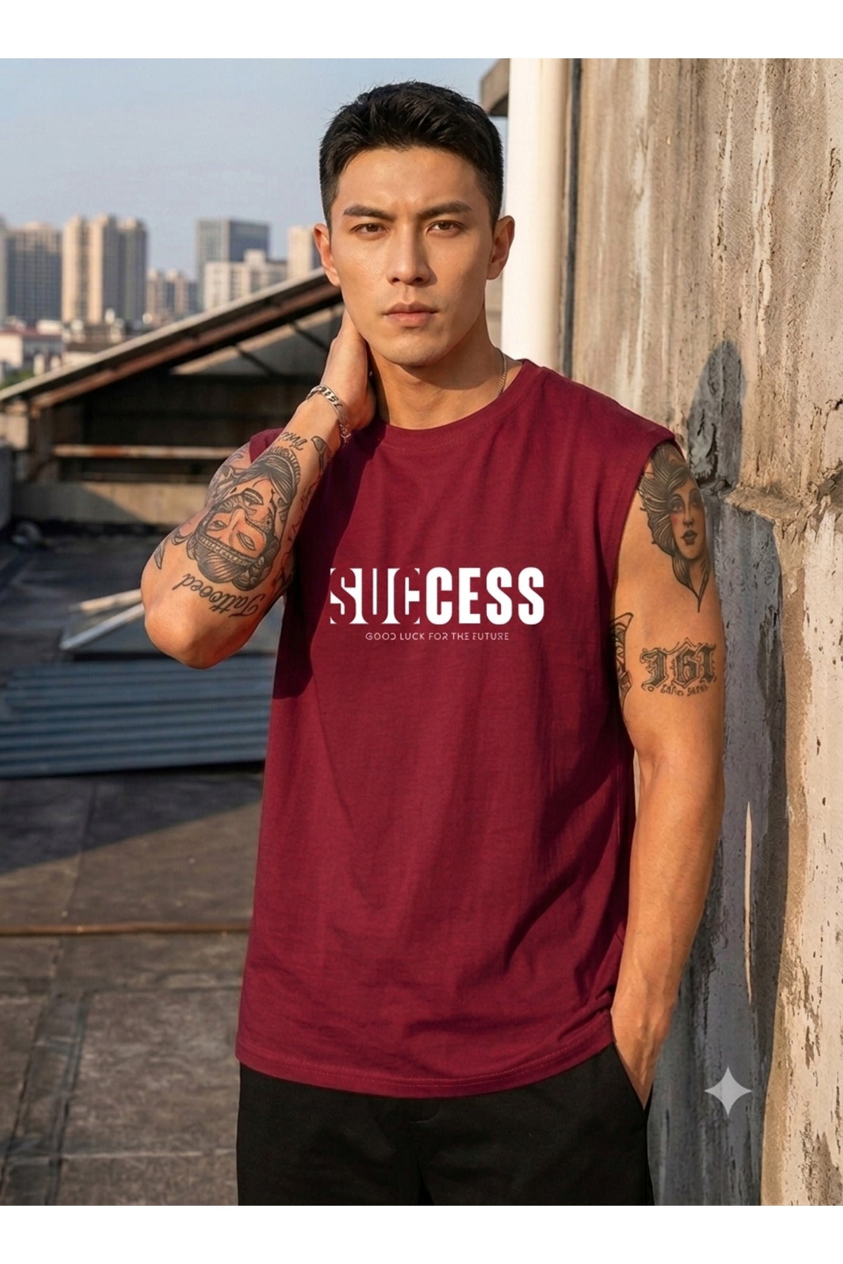SUCCESS Erkek Sıfır Kol %100 Pamuk Penye