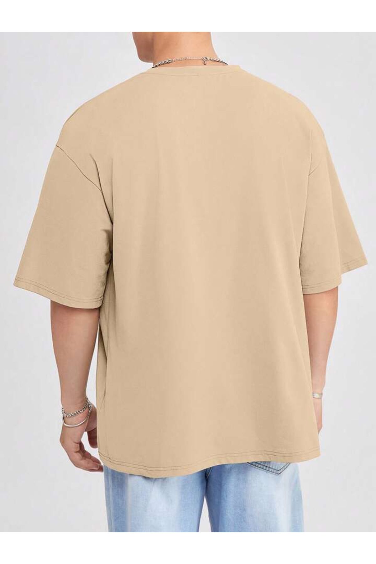 Erkek Giyim Rahat Kesim  Pamuklu Kısa Kol (Oversize) Tshirt