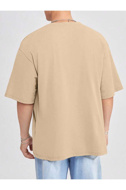 Erkek Giyim Rahat Kesim  Pamuklu Kısa Kol (Oversize) Tshirt