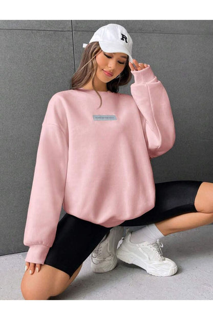 IT'S OKEY NOT TO BE PERFECT Baskılı Bisiklet Yaka Oversize Sweatshirt
