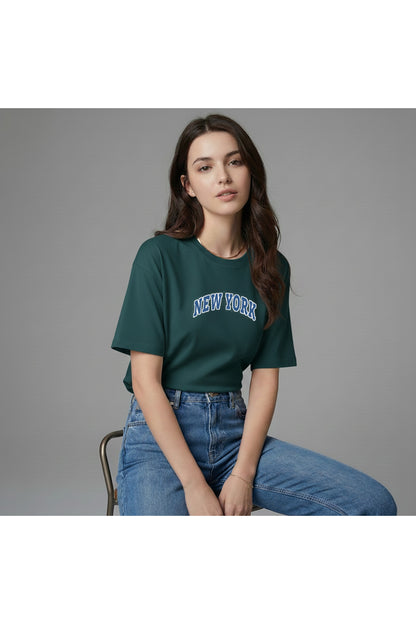 New York Kadın Pamuklu Regular Kalıp Tshirt