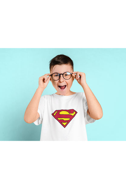SUPERMAN Çocuk Relax Baskılı Bisiklet Yaka Pamuklu T-shirt