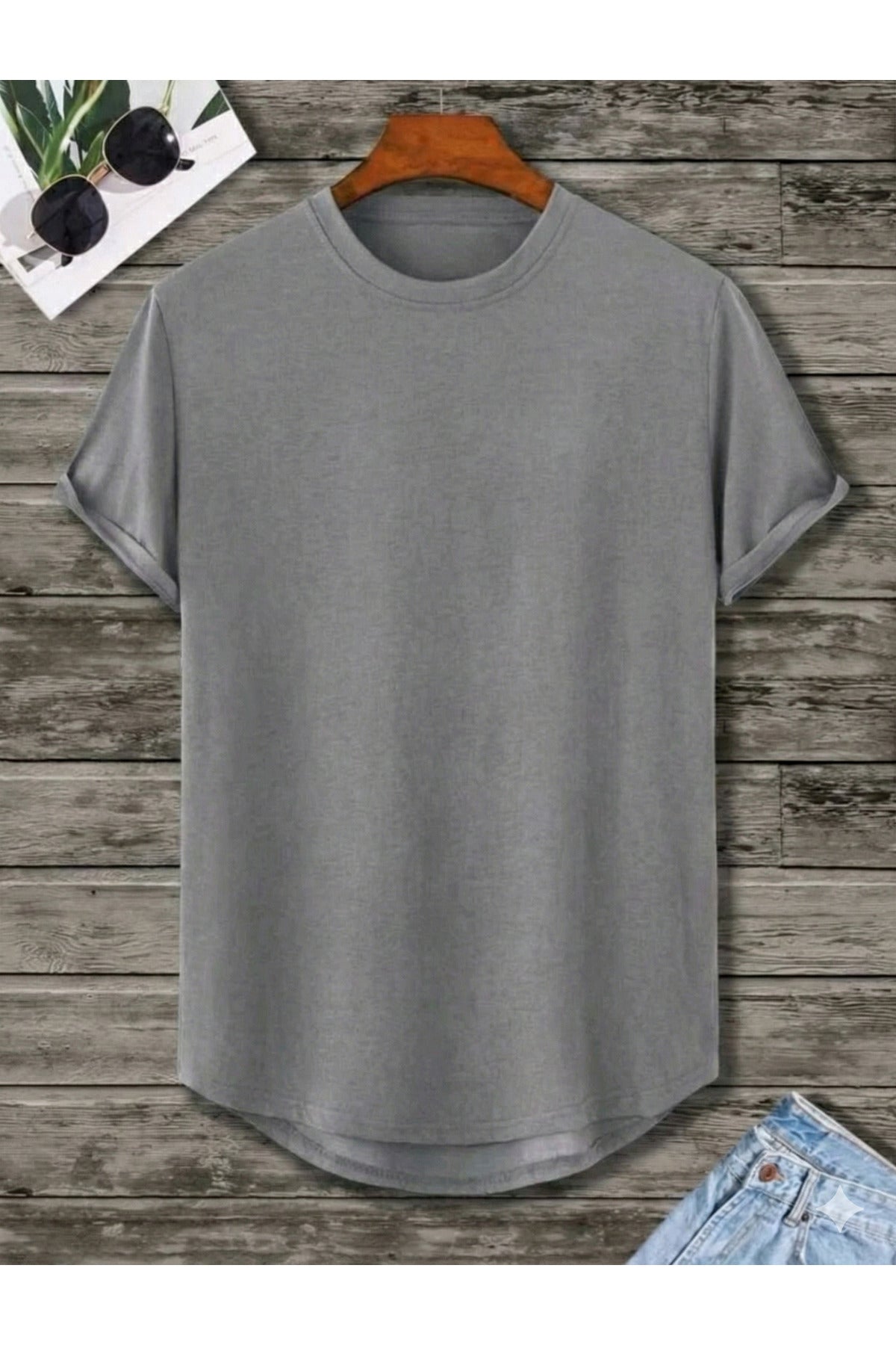 Düz Baskısız Oval Etek Pamuklu Yazlık Unisex Tshirt