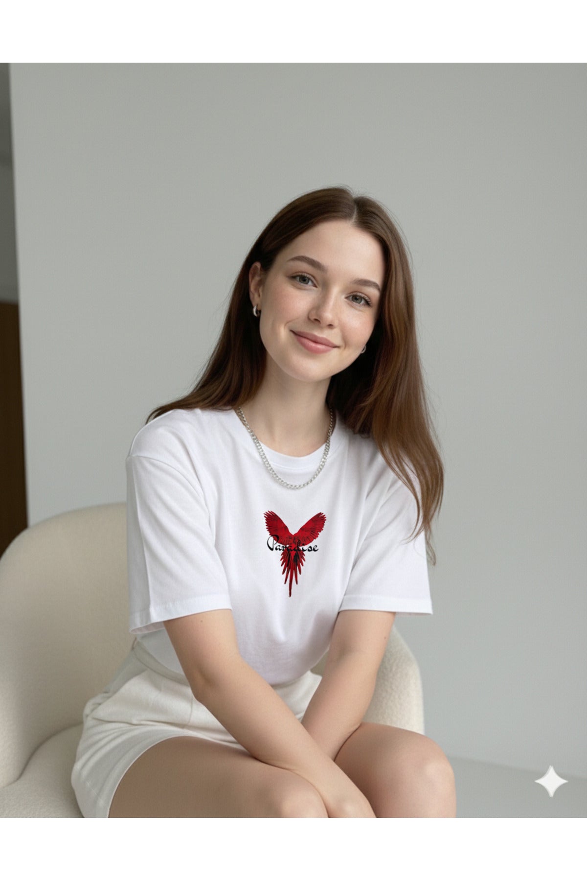 PARADİSE Kadın Bisiklet Yaka Regular Kalıp T-shirt