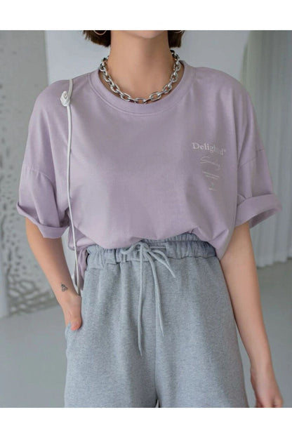 Delighted Baskılı Oversize Tshirt Serisi