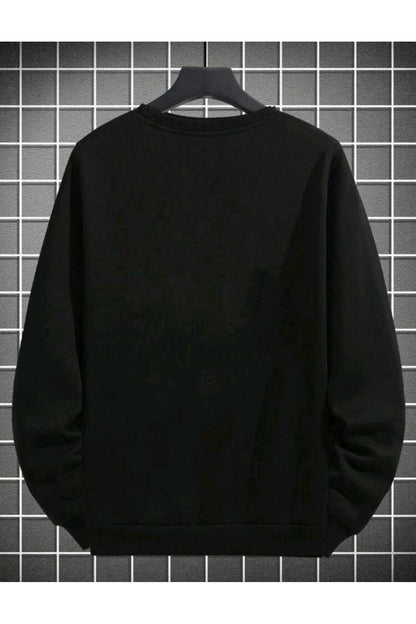 MIX baskılı pamuklu unisex oversize kalıp bisiklet yaka sweatshirt erkek giyim sweat