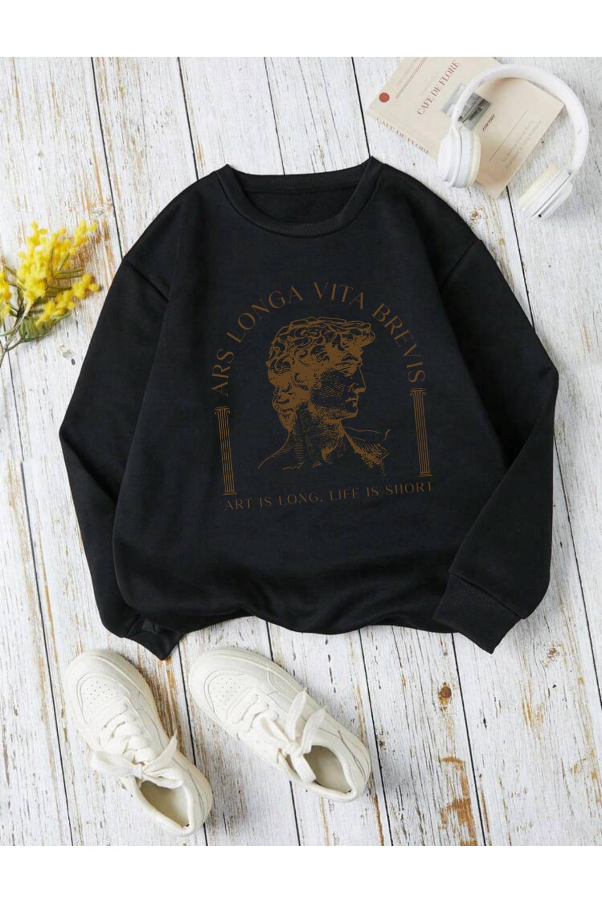 LONGA VİTA Baskılı Bisiklet Yaka Sweatshirt Serisi