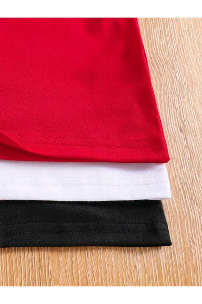 Çoklu Paketler Çocuk Bisiklet Yaka Pamuklu Yazlık T-shirt