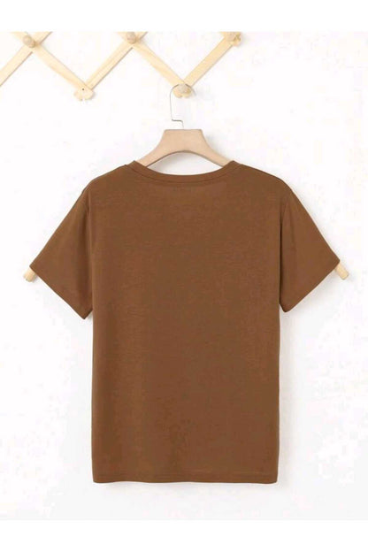 Düz Baskısız Basic Yazlık Kadın Tshirt