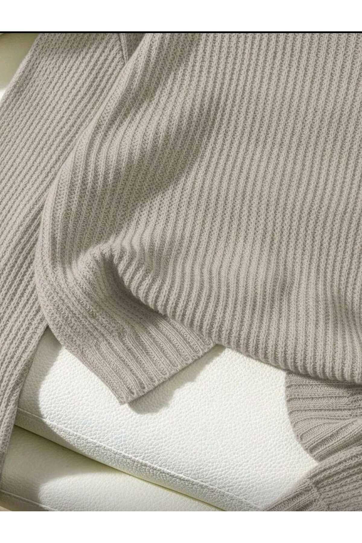 TRİKO Örme Oversize Bisiklet Yaka Kazak Yeni BTK